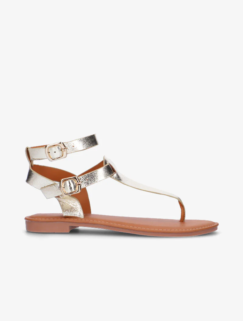 Nu-pieds à double brides - or
