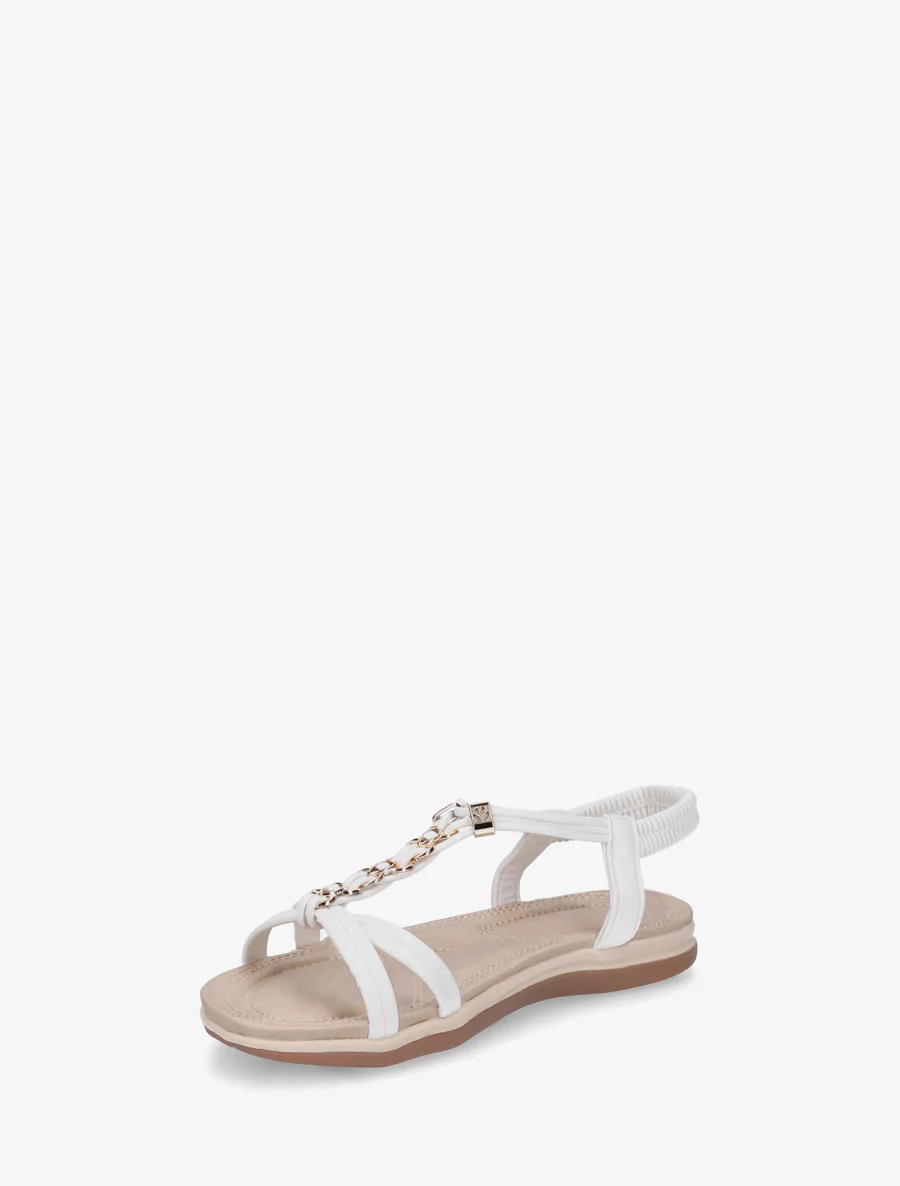 Nu-pieds à empiècement bijoux - Blanc - Image 3
