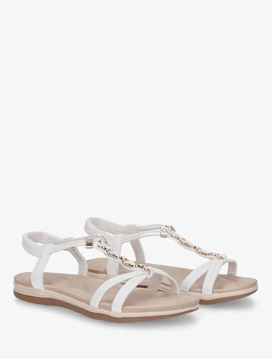 Nu-pieds à empiècement bijoux - Blanc - Image 4