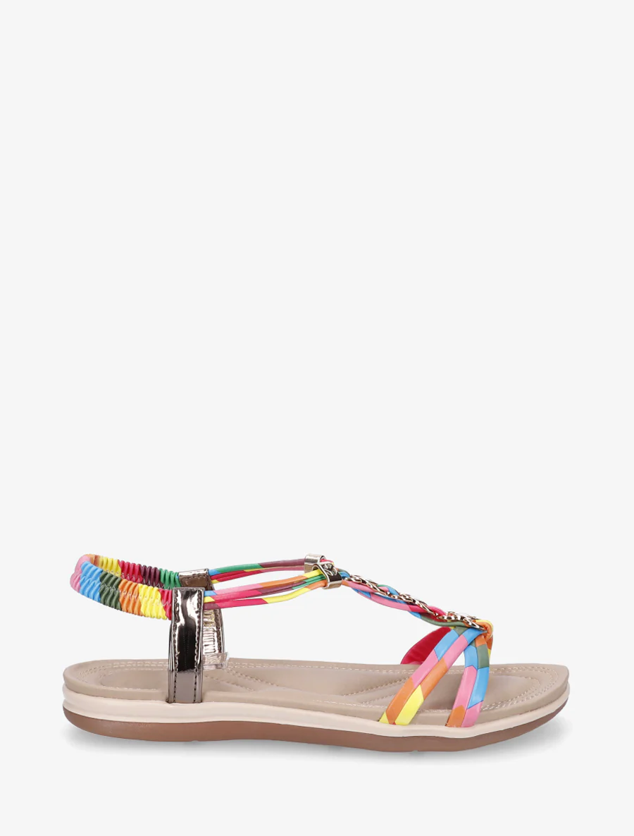 Nu-pieds à empiècement bijoux - Rose