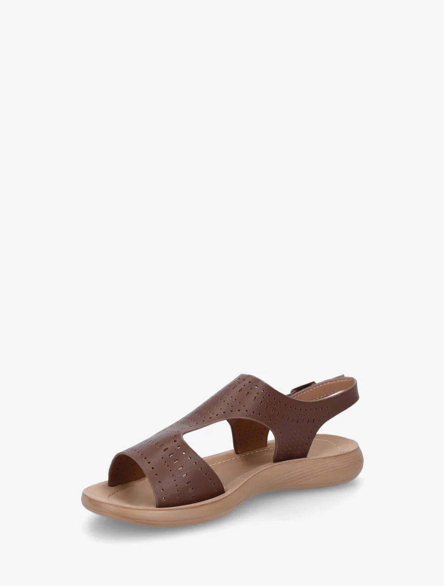 Nu-pieds ajourés à scratch - Marron - Image 3
