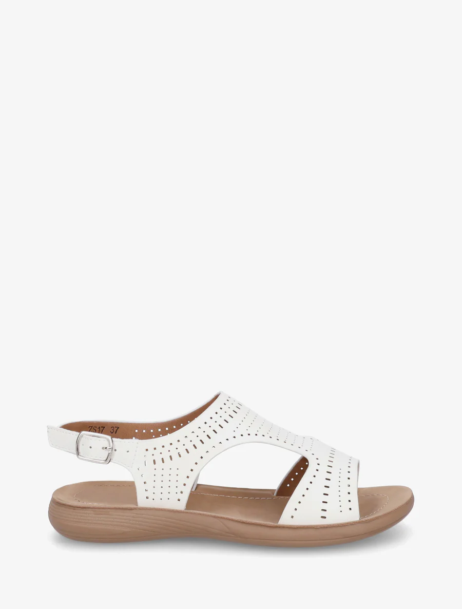 Nu-pieds ajourés à scratch - Blanc