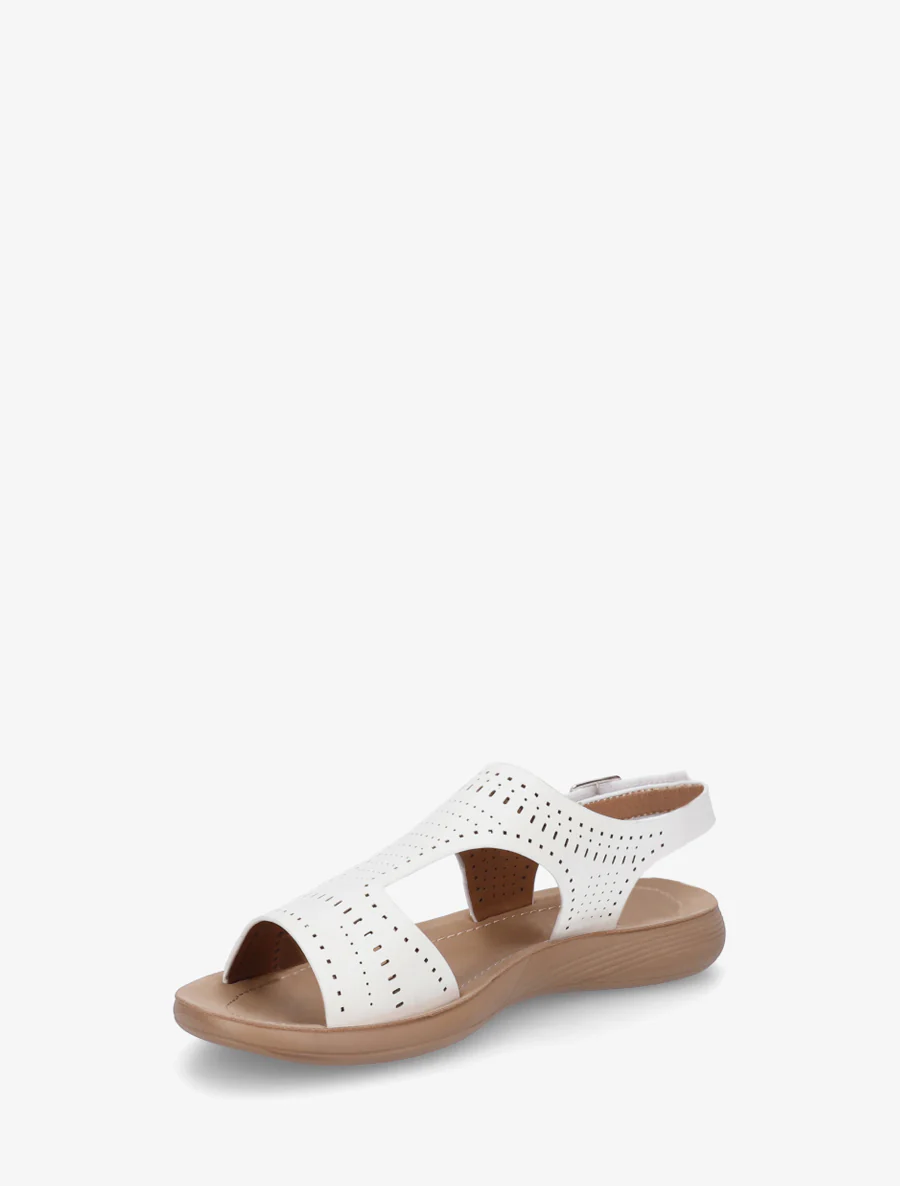 Nu-pieds ajourés à scratch - Blanc - Image 3