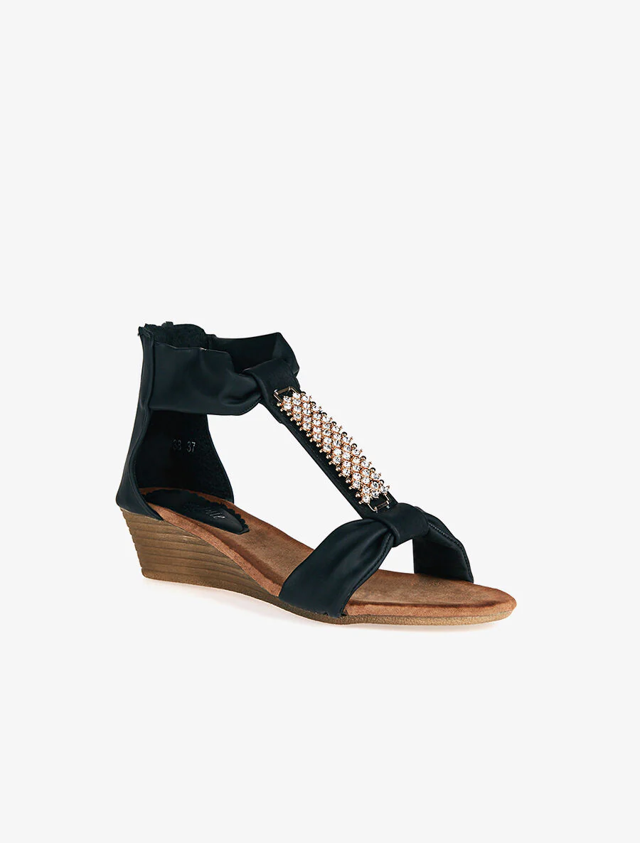 Nu-pieds bijoux strassées - noir - Image 2