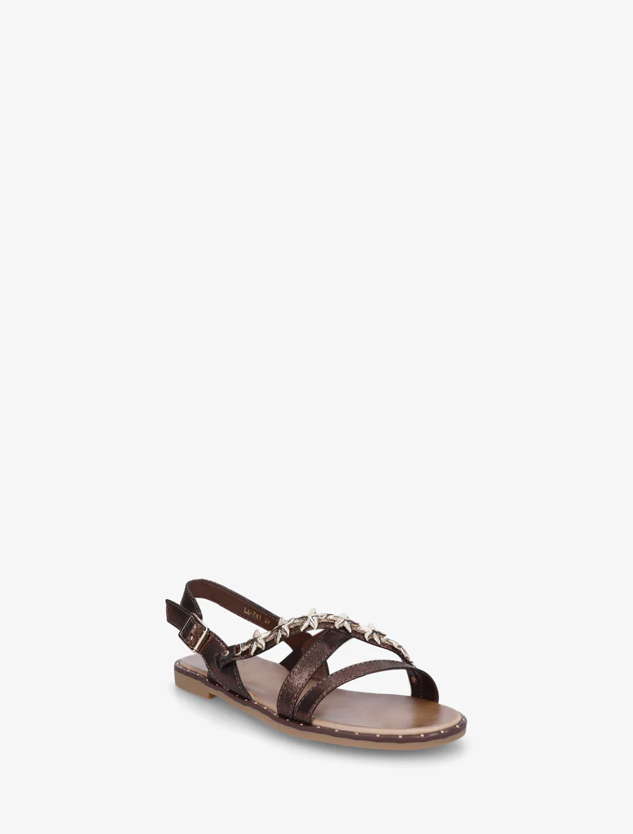 Nu-pieds cloutés à bijoux étoiles de mer - Marron - Image 2