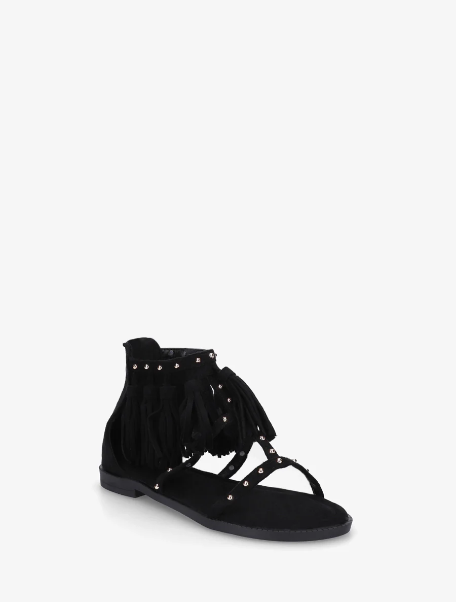 Nu-pieds cloutés à pampilles - Noir - Image 2