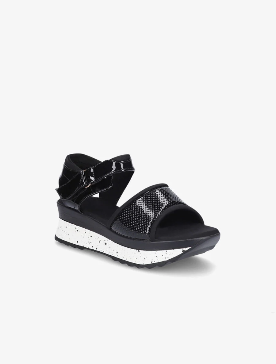 Nu-pieds compensés vernis - Noir - Image 2