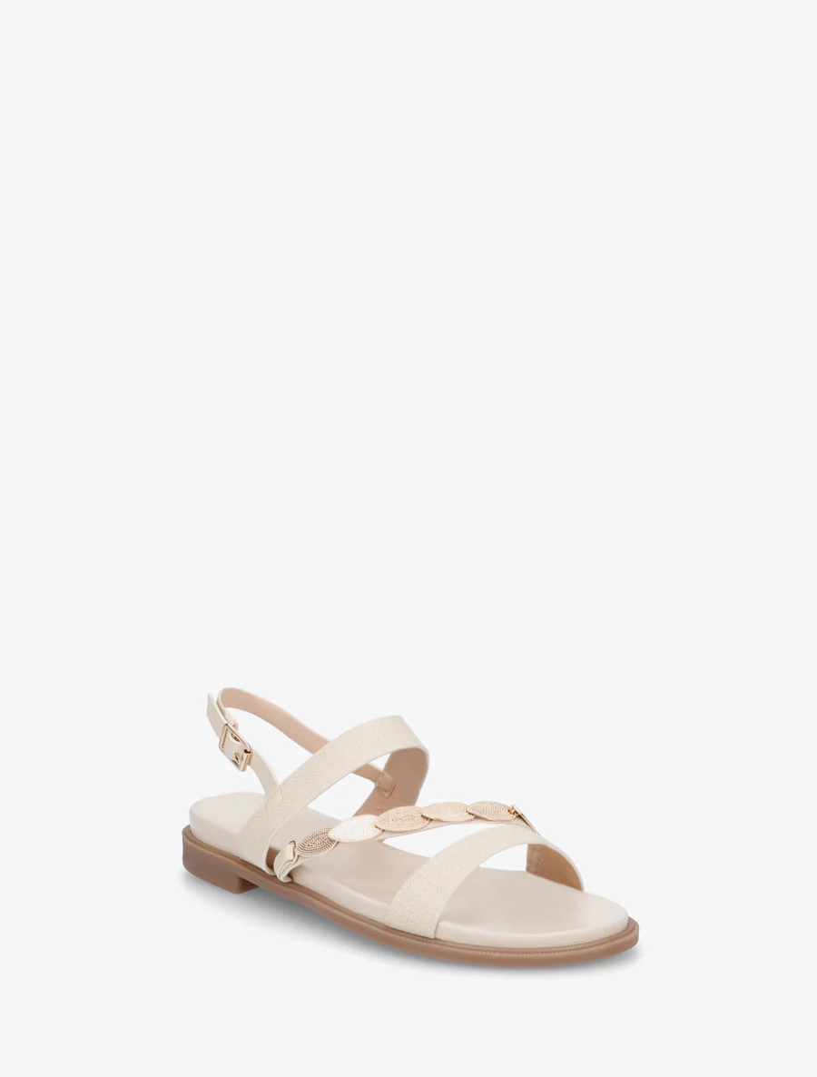 Nu-pieds en simili à bijou feuilles - Beige - Image 2