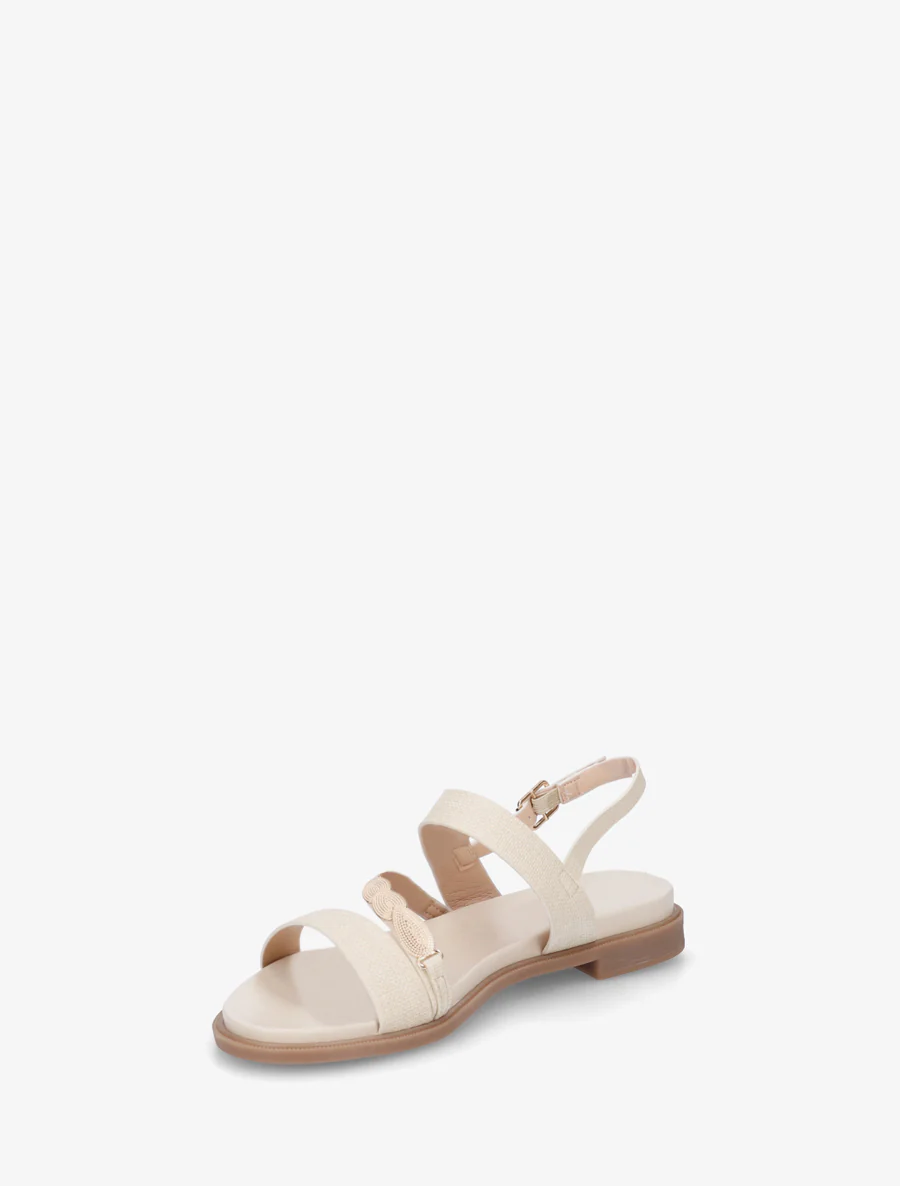 Nu-pieds en simili à bijou feuilles - Beige - Image 3