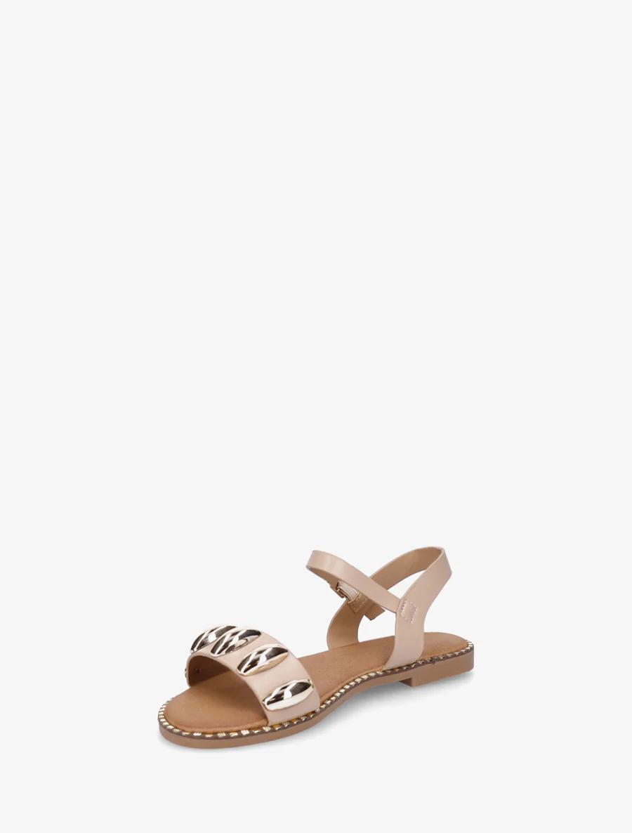 Nu-pieds en simili à bijoux ovales - Taupe - Image 3