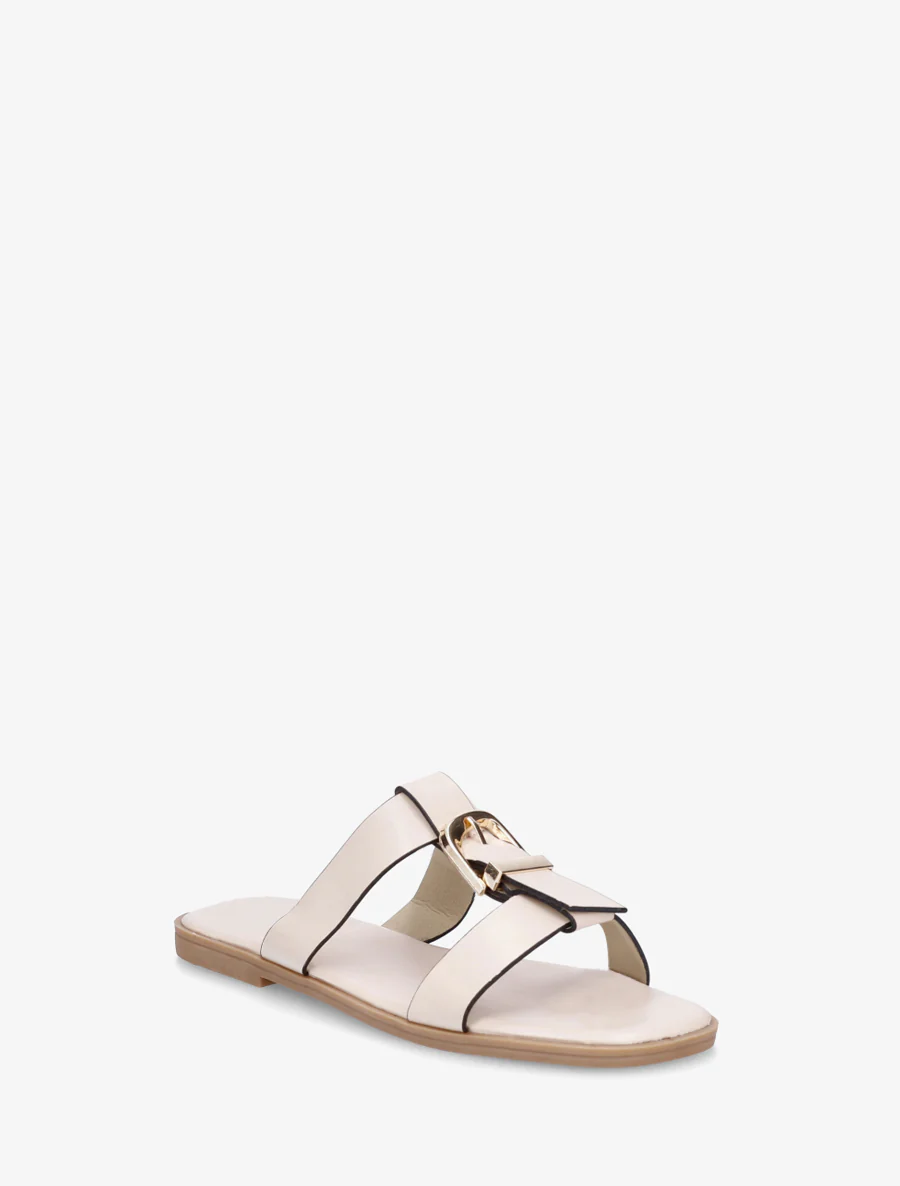 Nu-pieds en simili à boucle décorative - Beige - Image 2