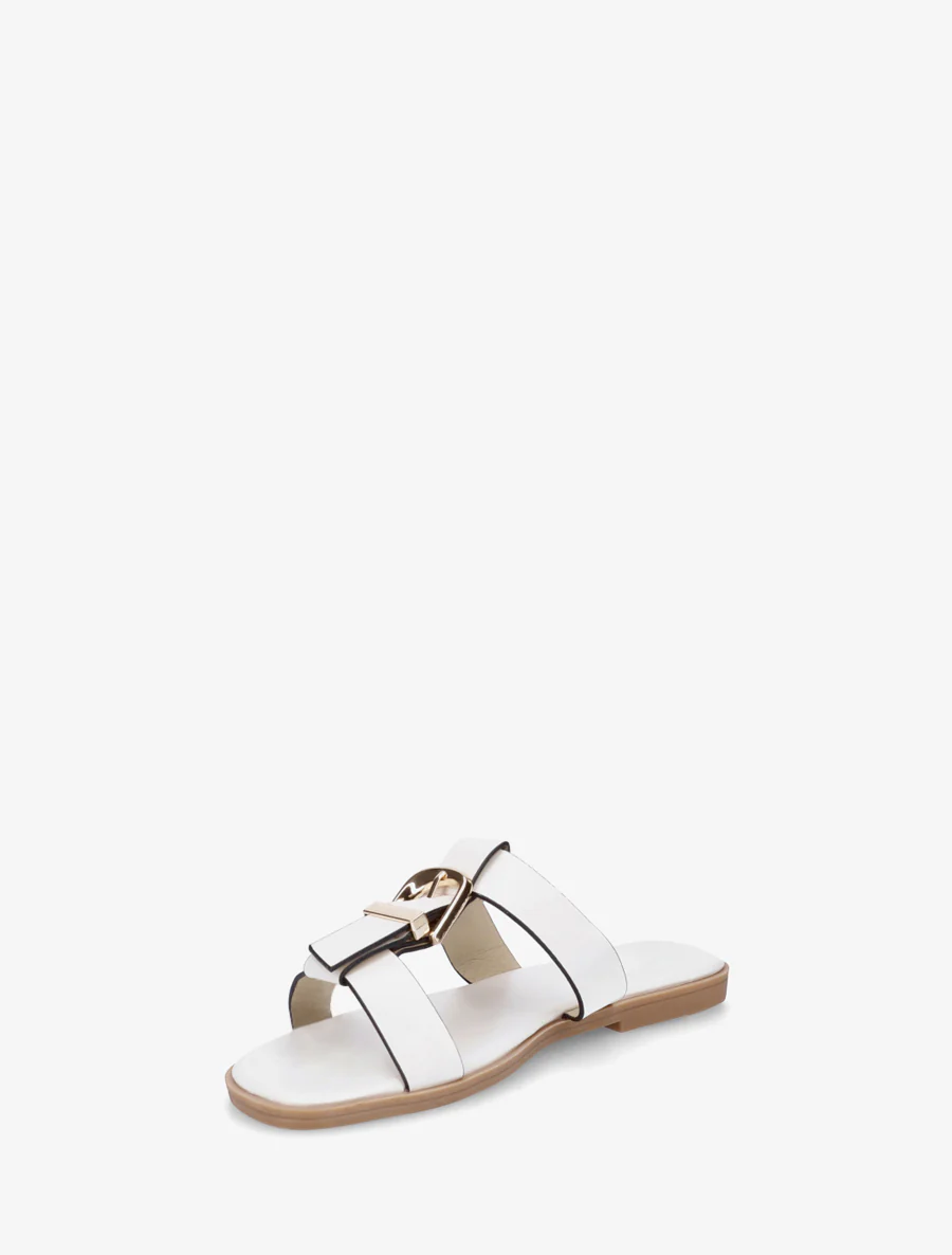 Nu-pieds en simili à boucle décorative - Blanc - Image 3