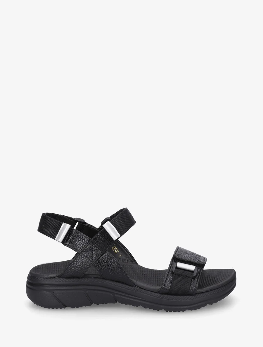 Nu-pieds en simili à triples scratch - Noir