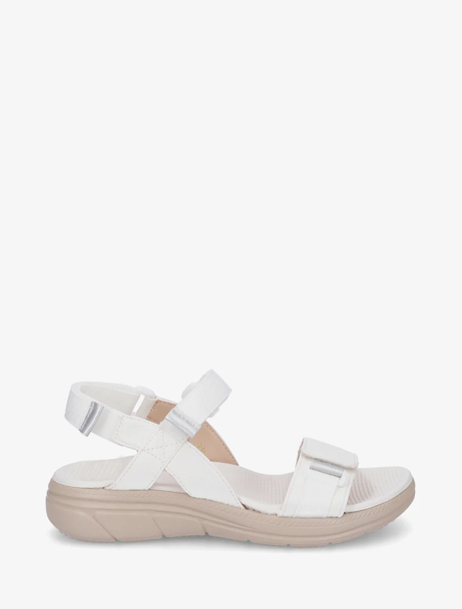 Nu-pieds en simili à triples scratch - Blanc