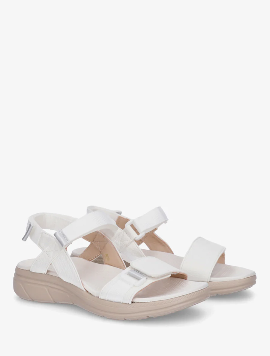 Nu-pieds en simili à triples scratch - Blanc - Image 4