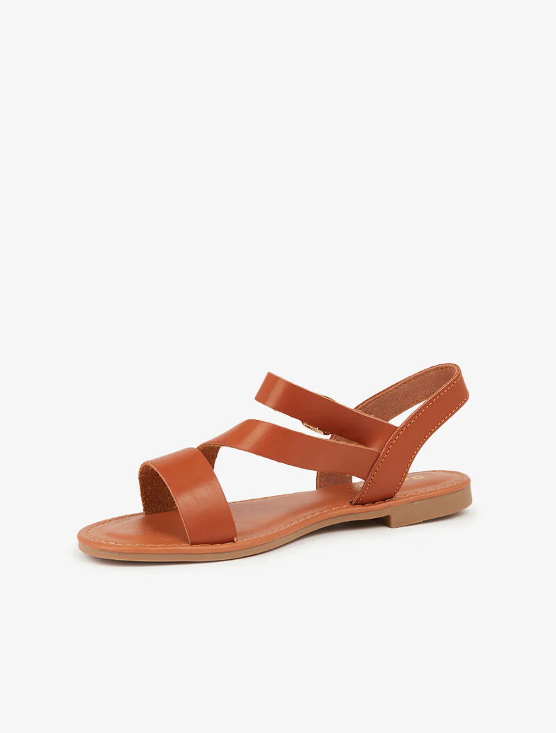 Nu-pieds minimalistes à ganse en biais - camel - Image 4