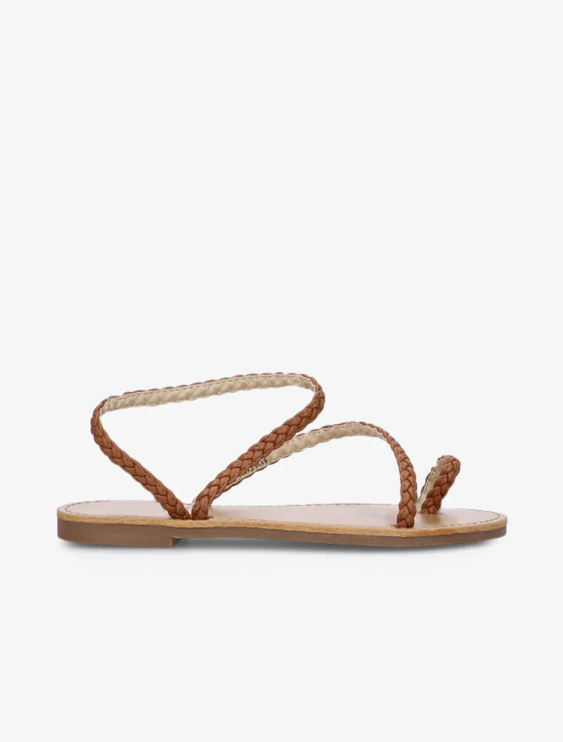 Nu-pieds minimalistes tressés - camel - Image 2