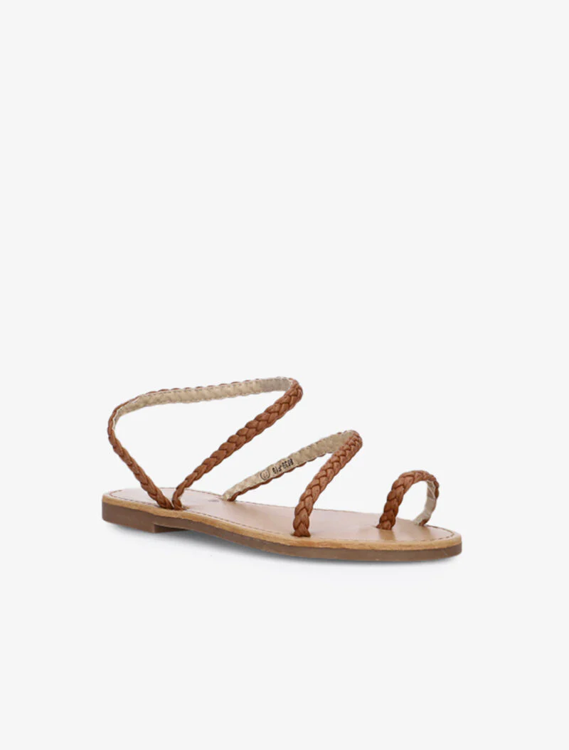 Nu-pieds minimalistes tressés - camel - Image 3