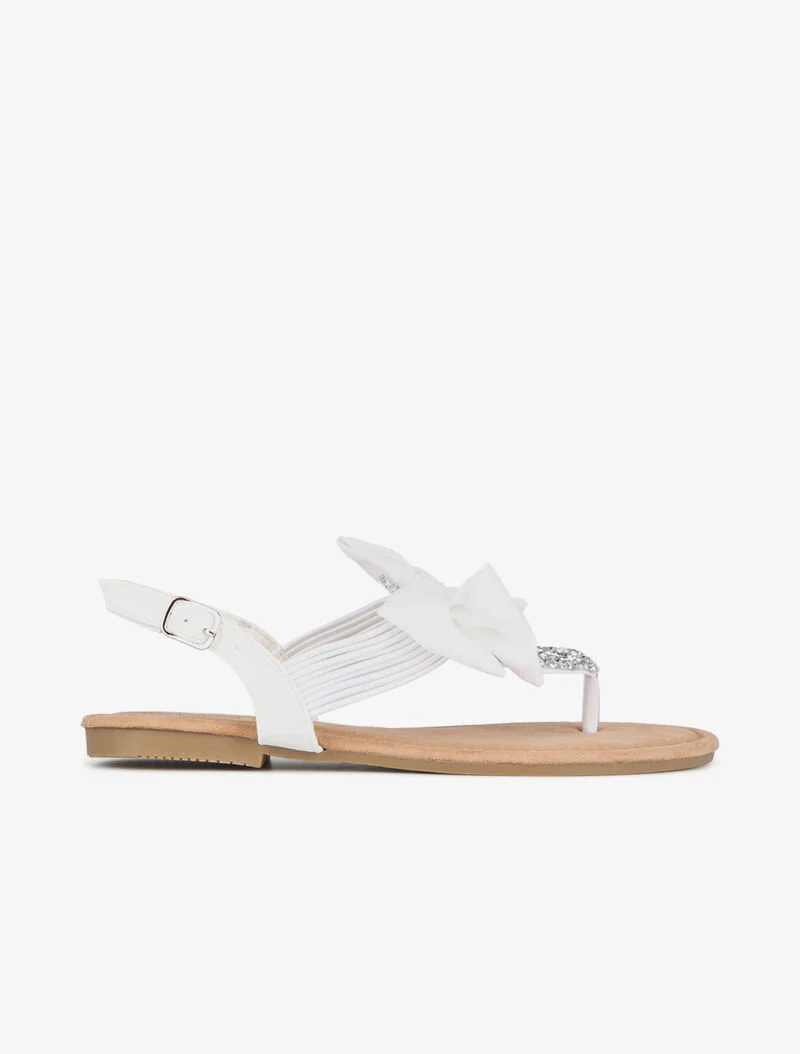 Nu-pieds strassées et à flot - blanc - Image 2
