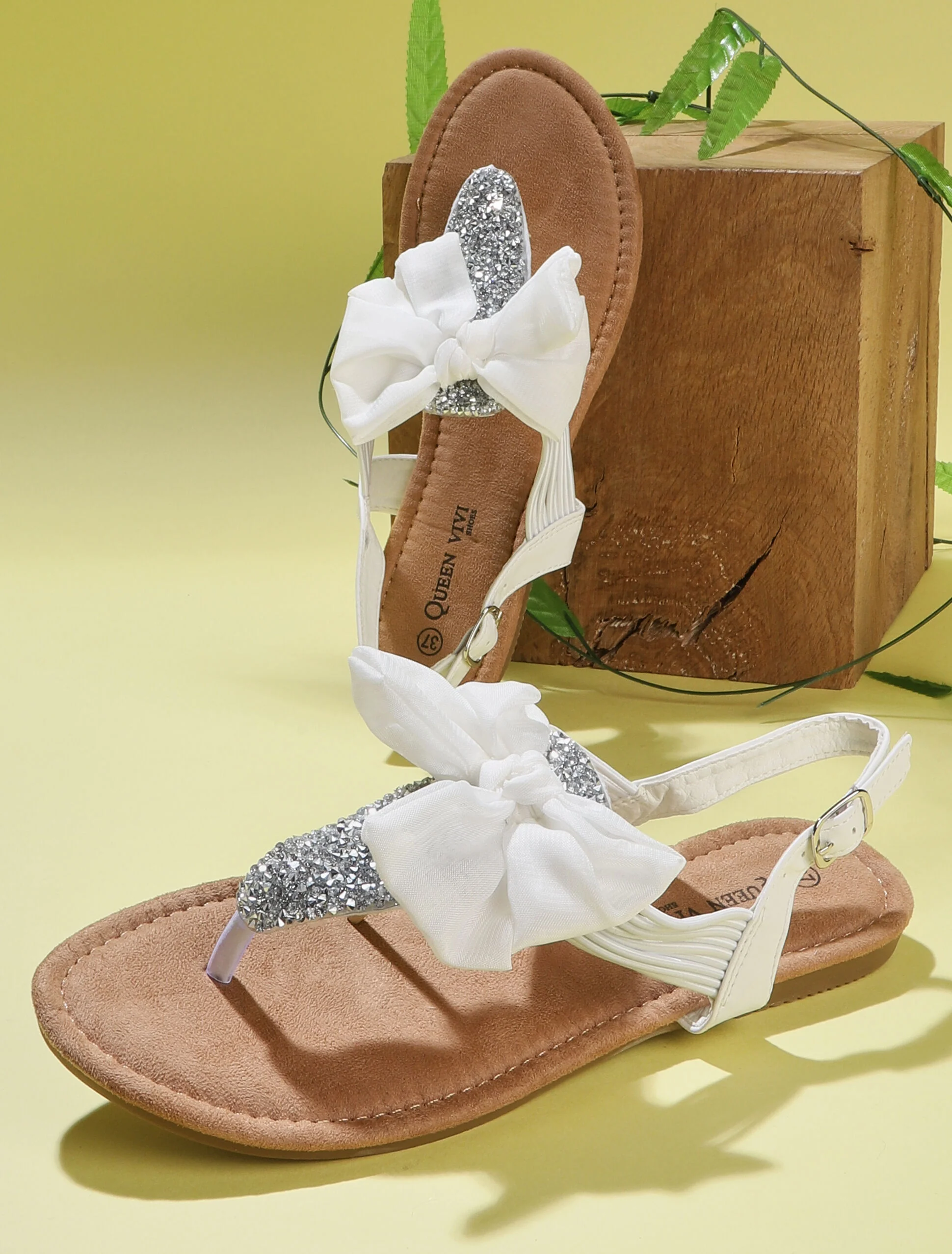 Nu-pieds strassées et à flot - blanc - Image 6