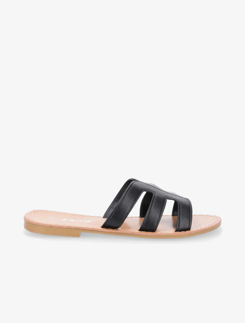 Nu-pieds style spartiates - noir
