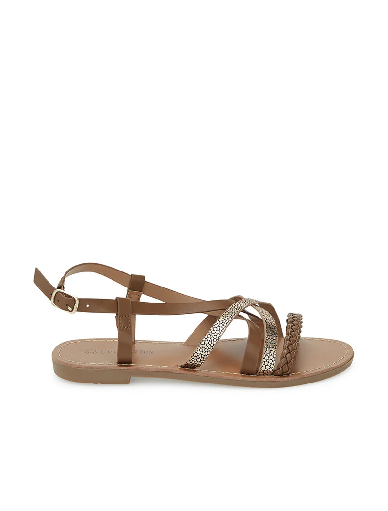 Nu-pieds texturées - camel