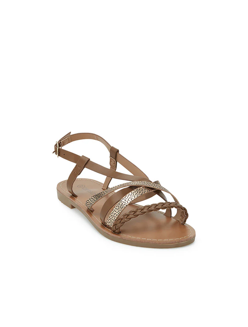 Nu-pieds texturées - camel - Image 2