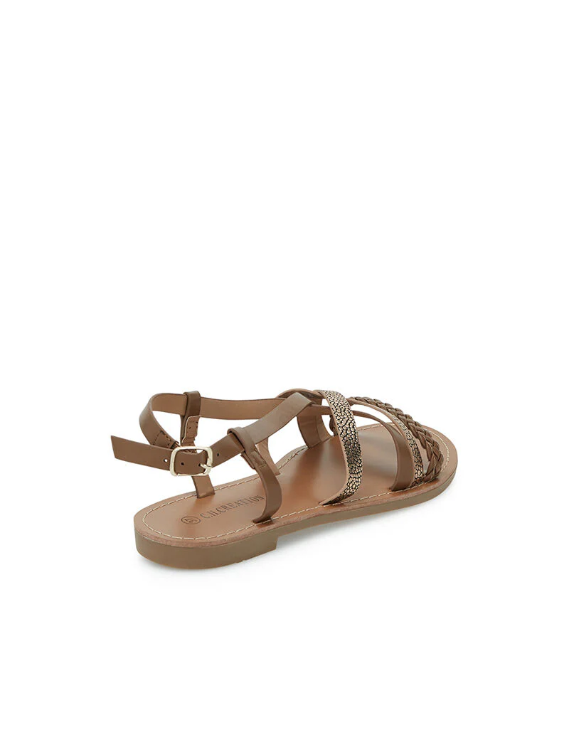 Nu-pieds texturées - camel - Image 4