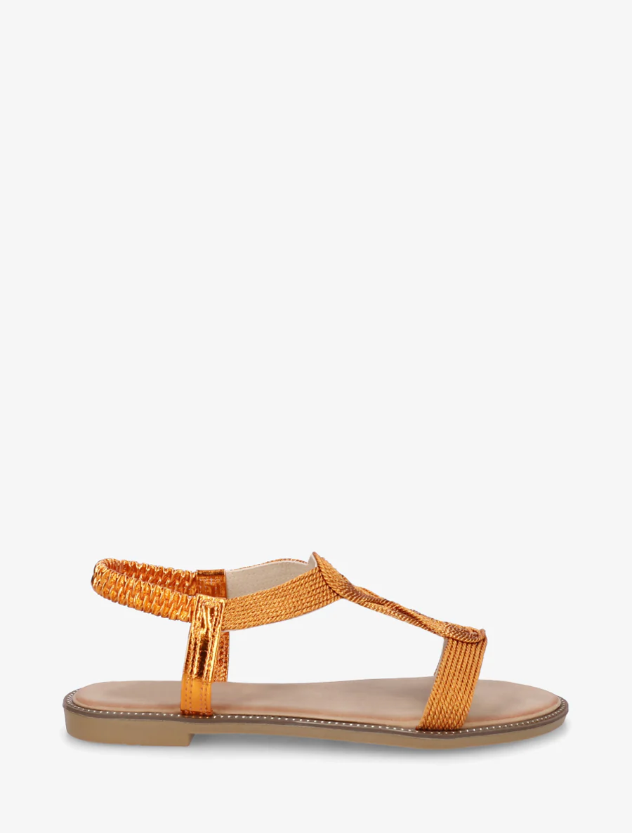 Nu-pieds tressés à cheville élastiquée - Orange