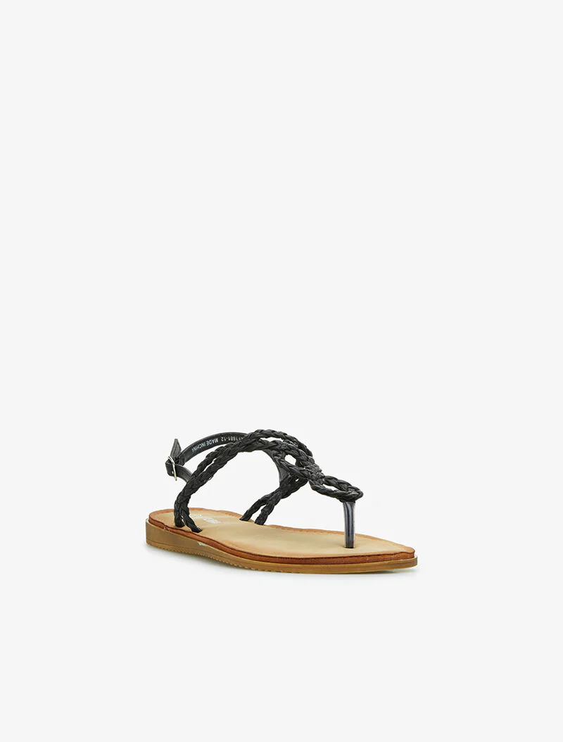 Nu-pieds tressés entremêlés - noir - Image 2