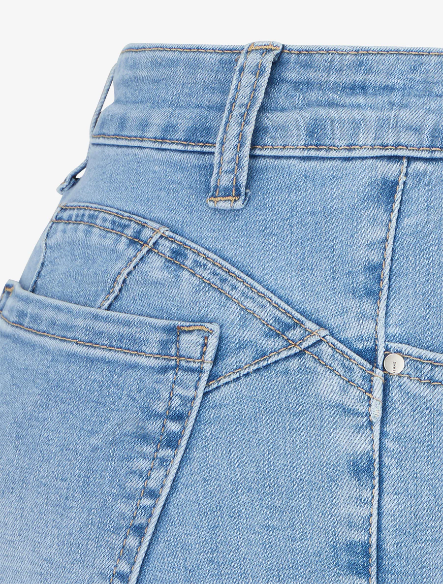 Pantacourt push up en jean - Bleu - Image 3