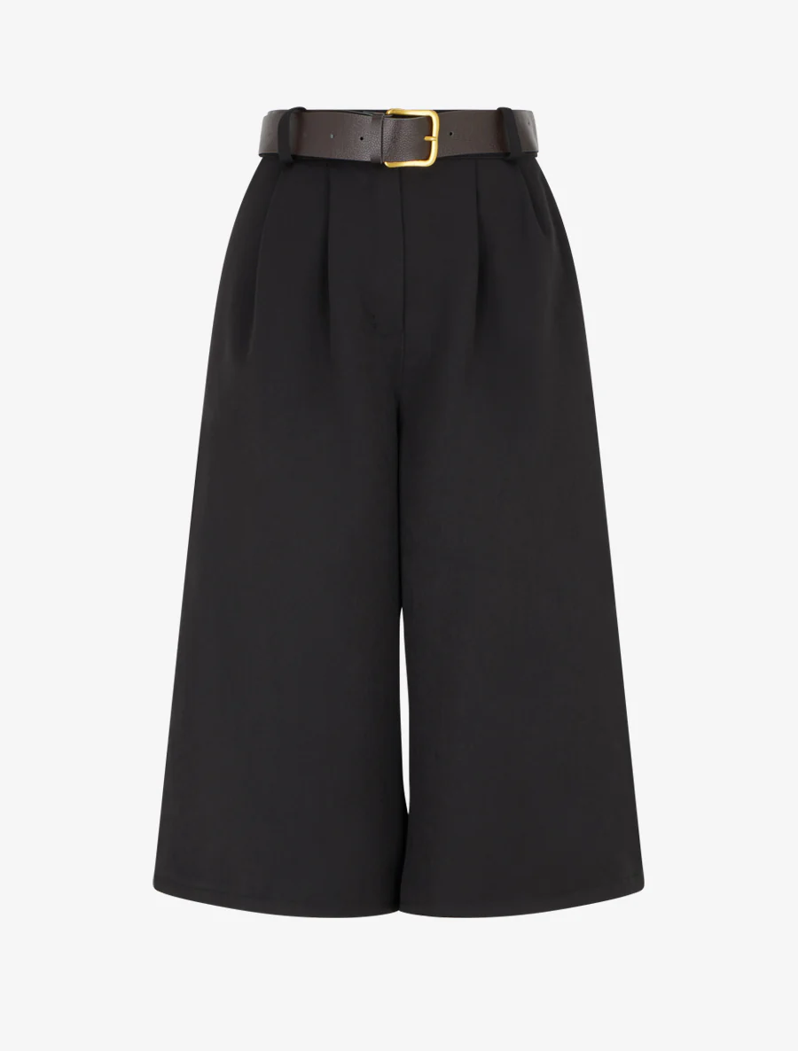 Pantacourt uni coupe ample - Noir