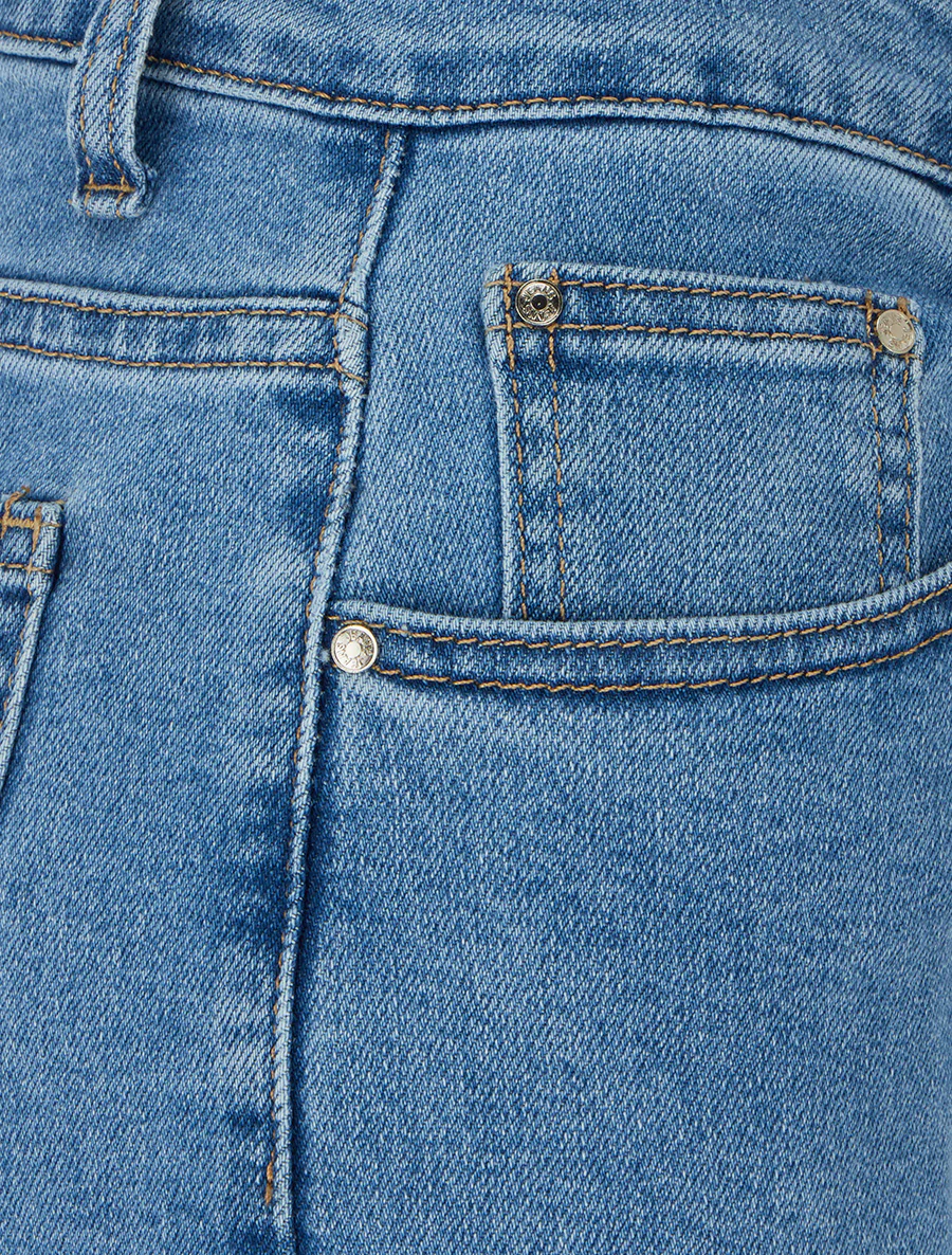 Pantacourt wide leg en jean - Bleu - Image 3