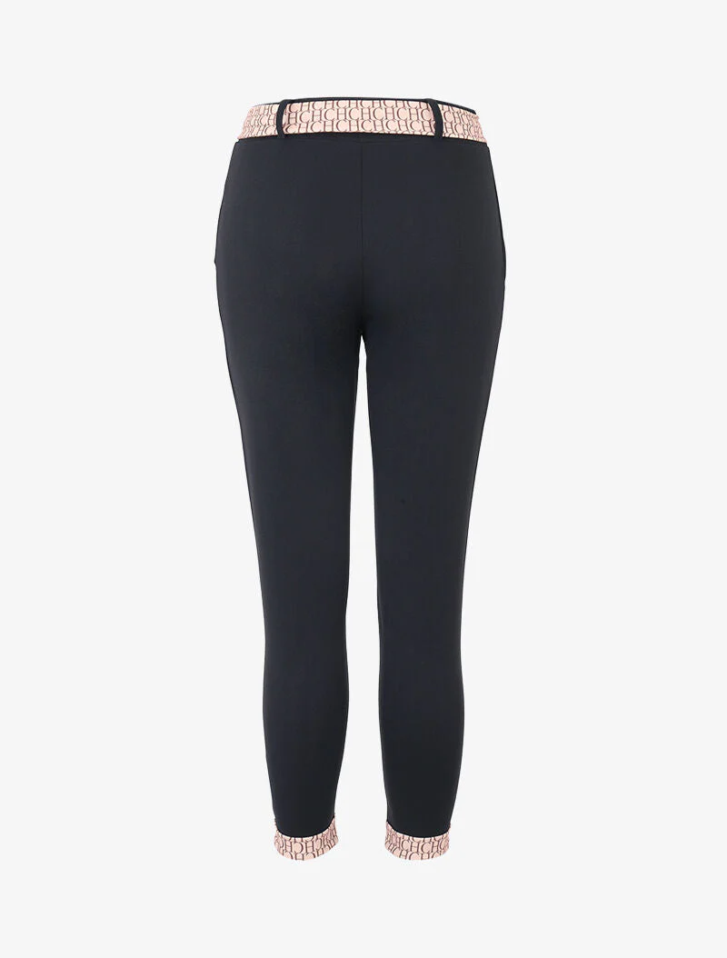 Pantalon 7/8 à bords imprimés - noir - Image 2