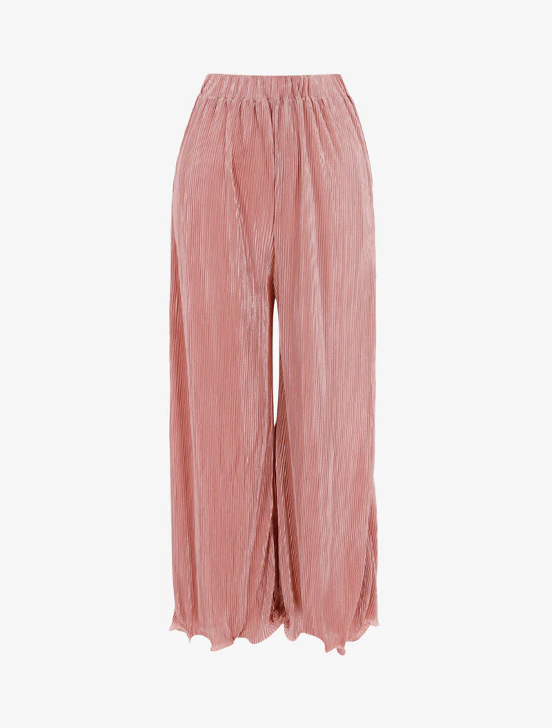 Pantalon 7/8 à effet gaufré - rose