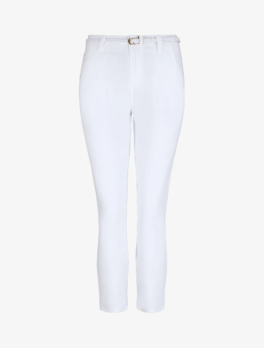 Pantalon 7/8 à revers - Blanc
