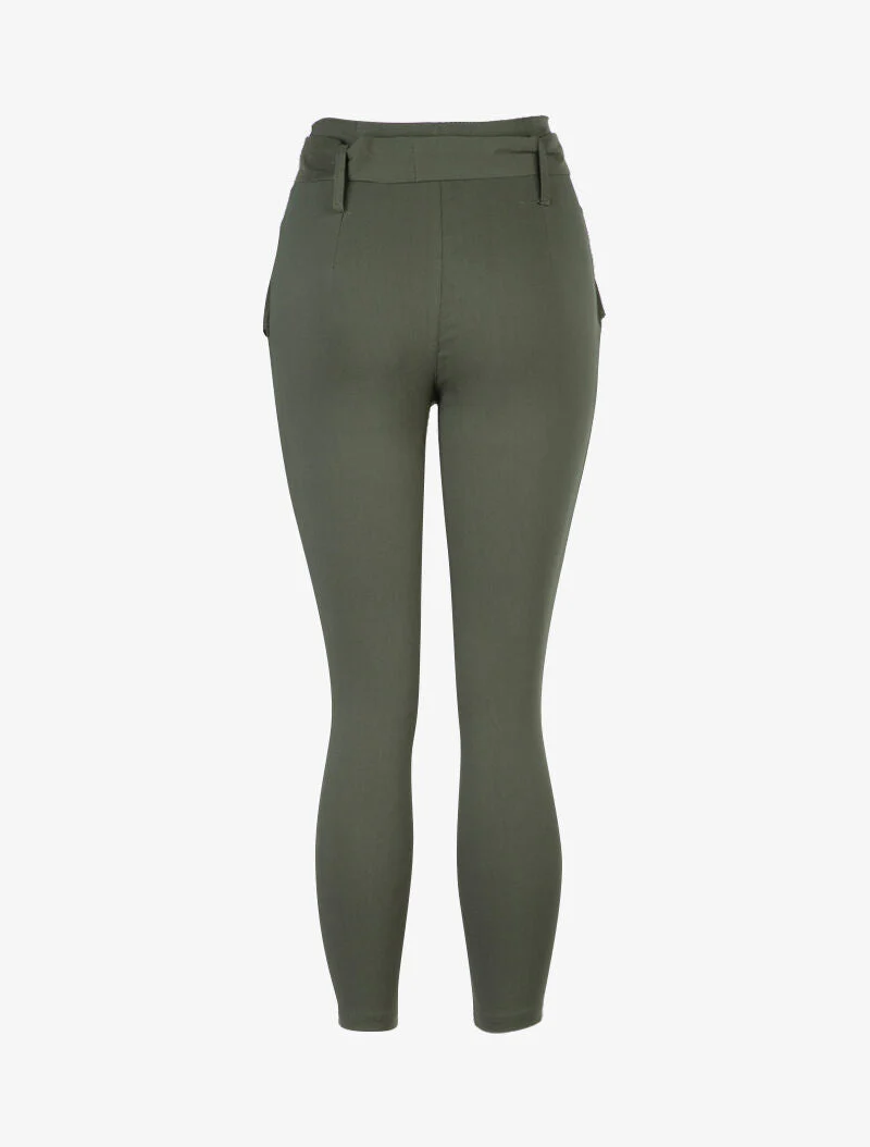 Pantalon 7/8 à taille empire - kaki - Image 2