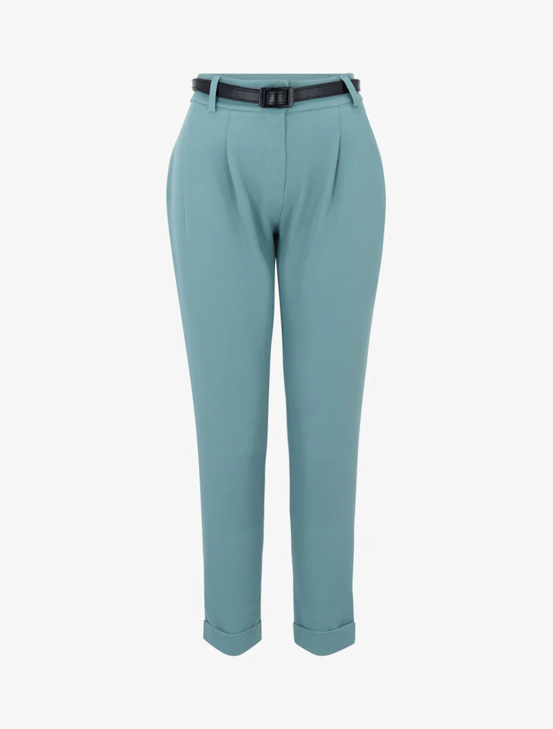 Pantalon 7/8 coupe carotte - turquoise