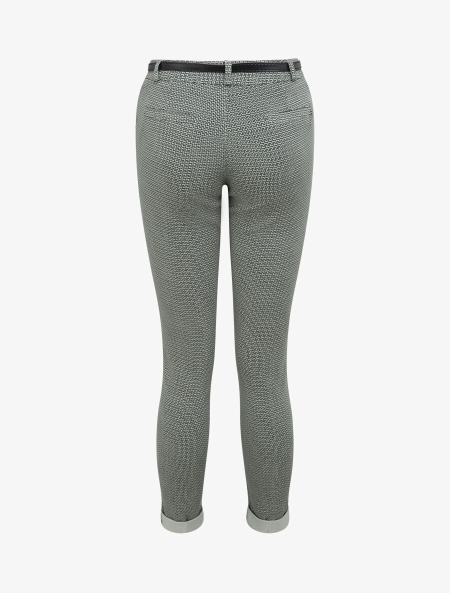 Pantalon 7/8 imprimé grec à revers - Kaki - Image 2
