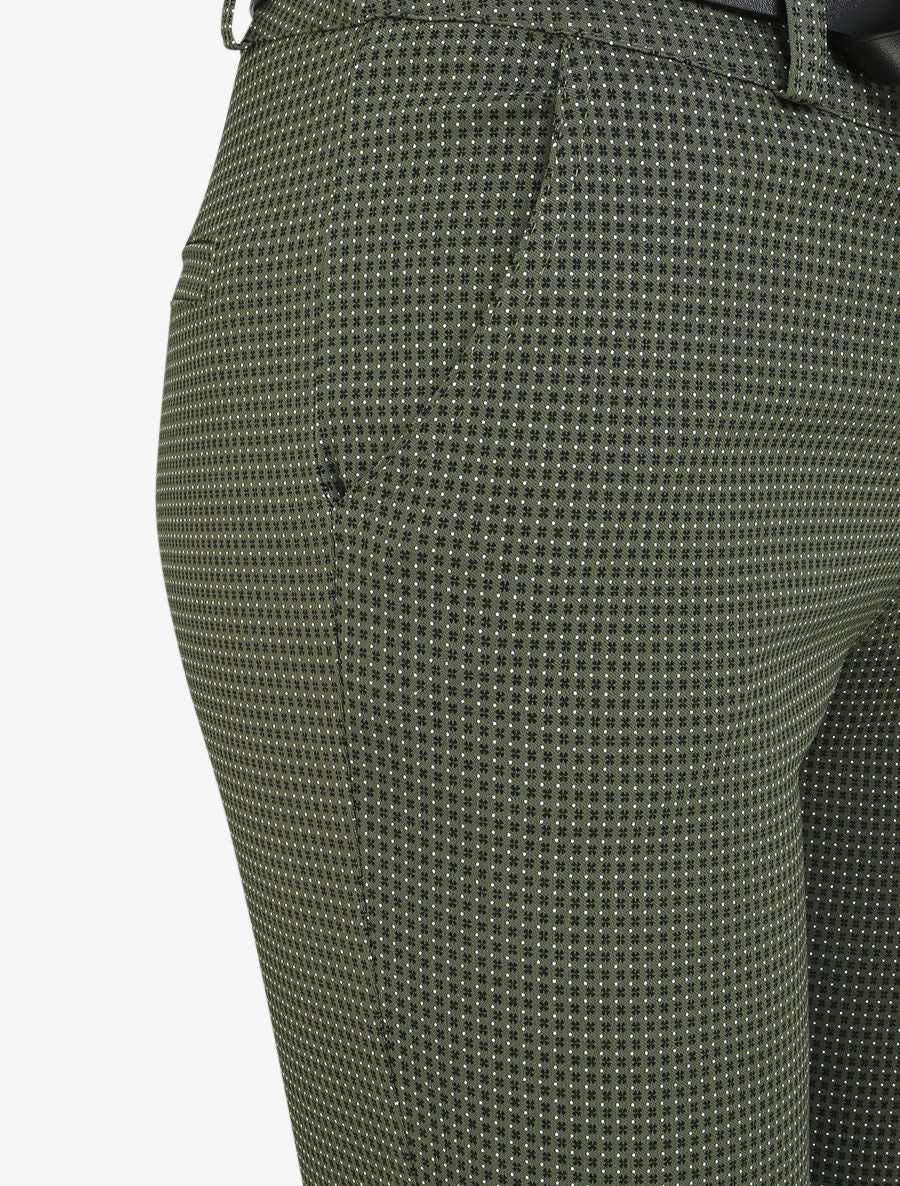 Pantalon 7/8 imprimé trèfle à revers - Kaki - Image 3
