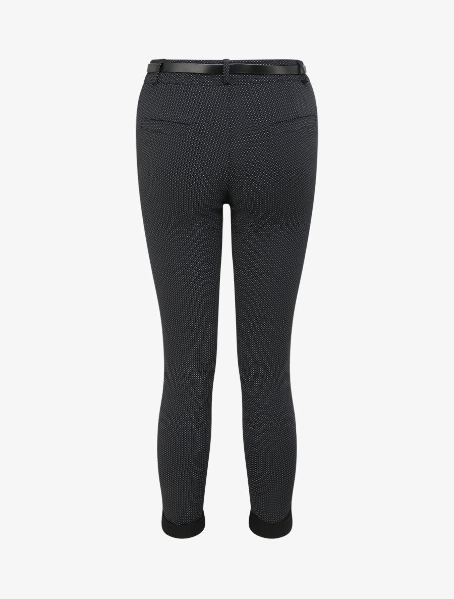 Pantalon 7/8 imprimé trèfle à revers - Noir - Image 2