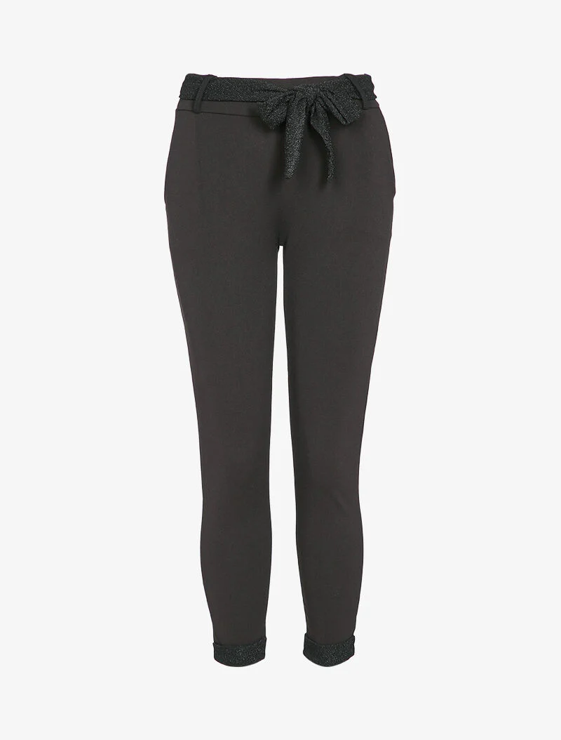 Pantalon 7/8 taille haute coupe carotte - Noir