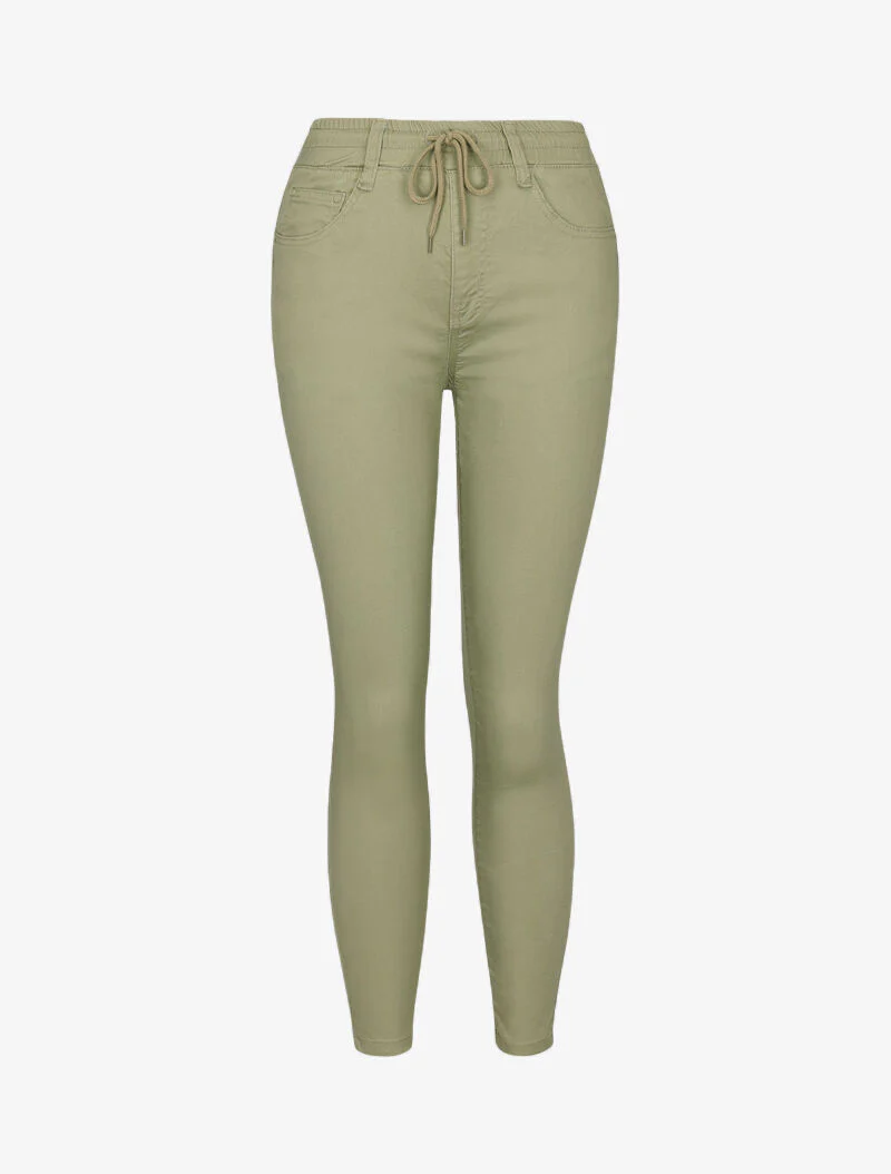 Pantalon à cordons de serrage - kaki - Image 3