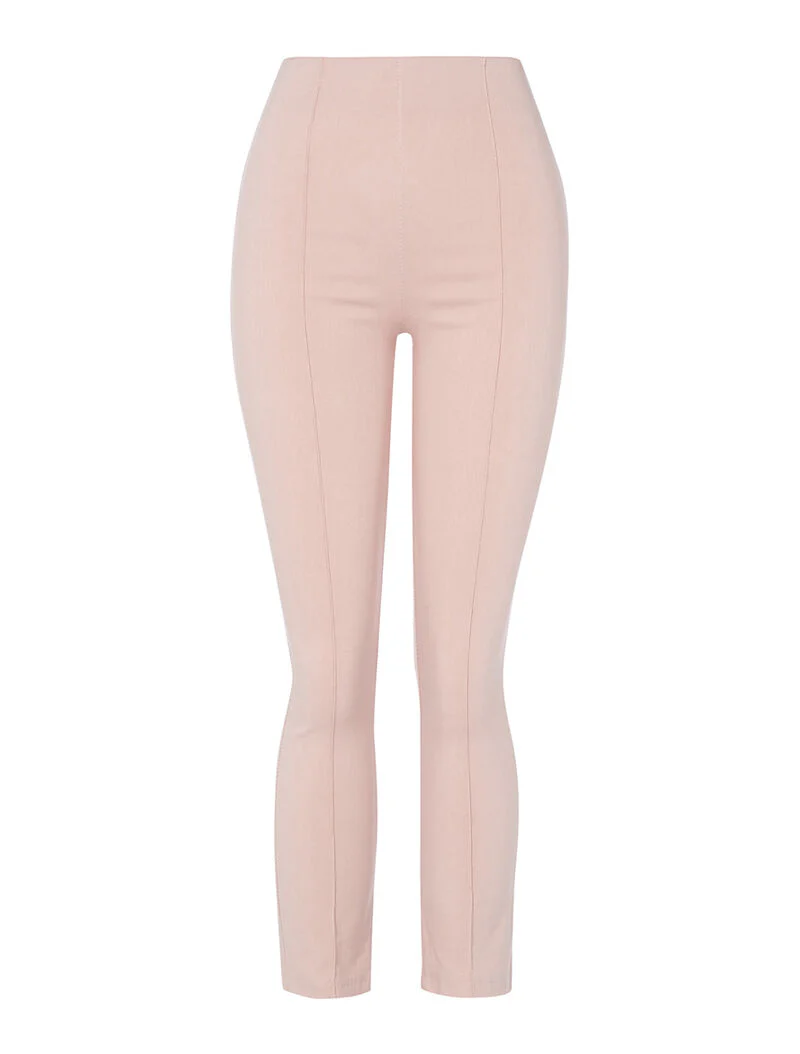 Pantalon à couture verticale - rose poudré