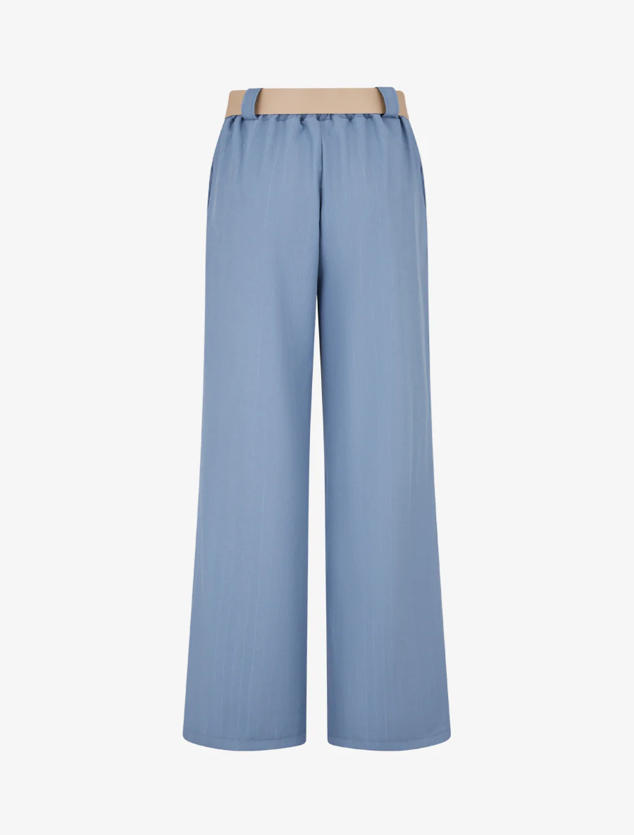Pantalon à fines rayures irisées - Bleu - Image 2