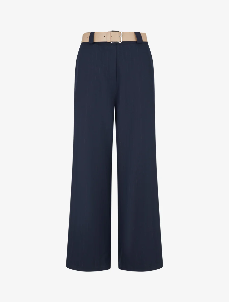 Pantalon à fines rayures irisées - Marine