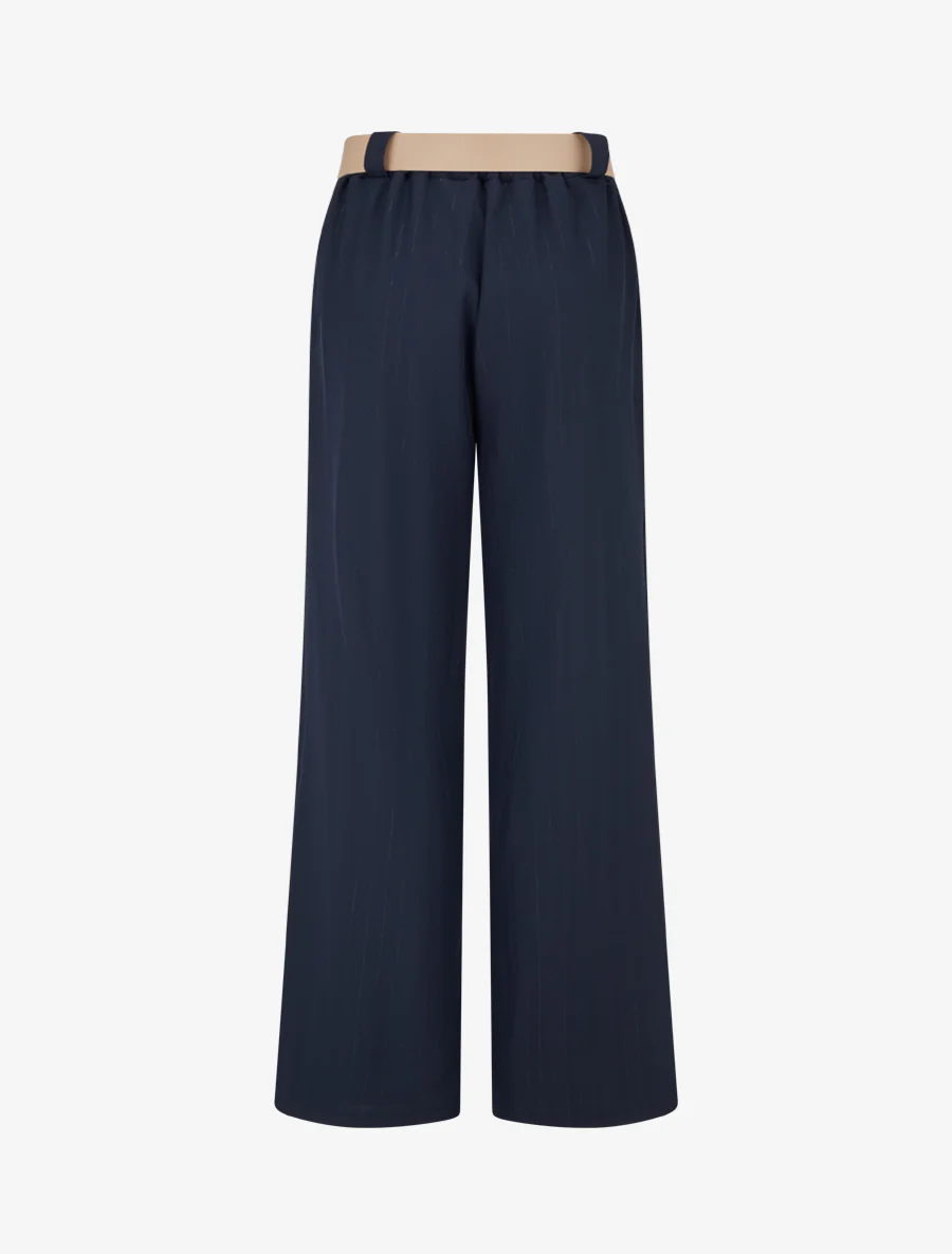 Pantalon à fines rayures irisées - Marine - Image 2
