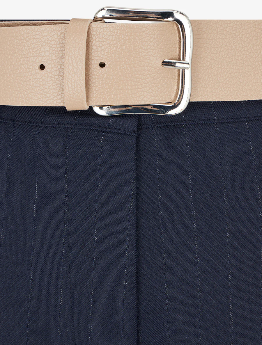 Pantalon à fines rayures irisées - Marine - Image 3