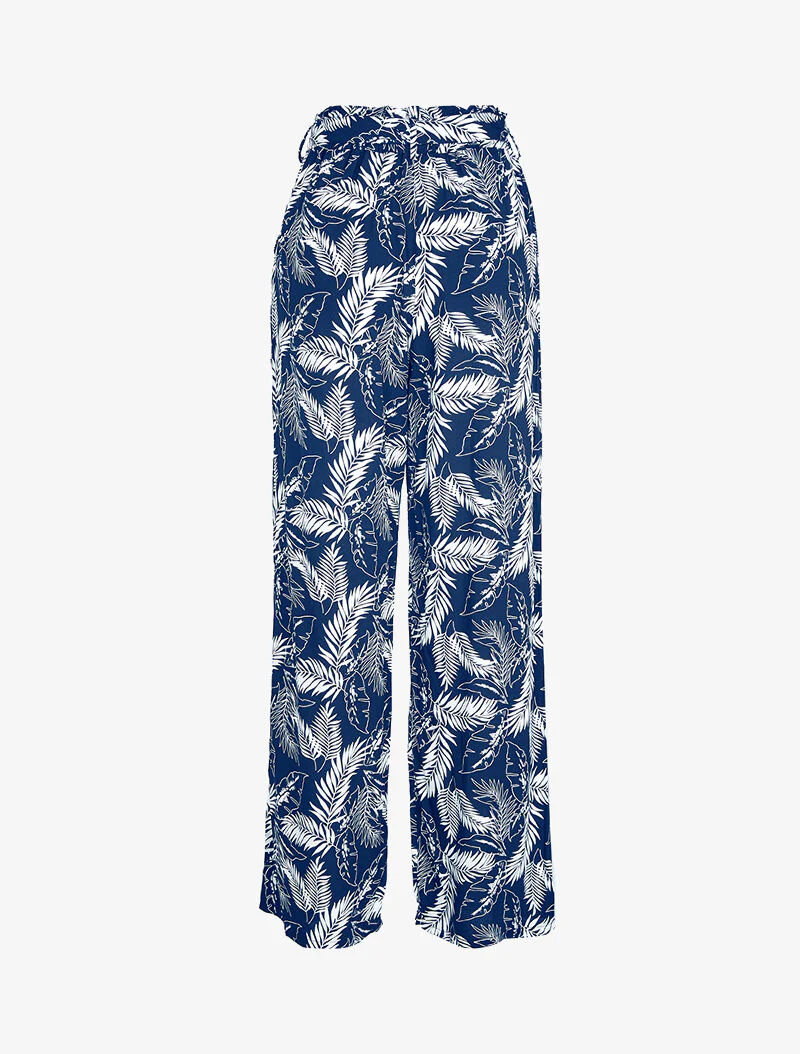 Pantalon à imprimé feuillages - marine - Image 2