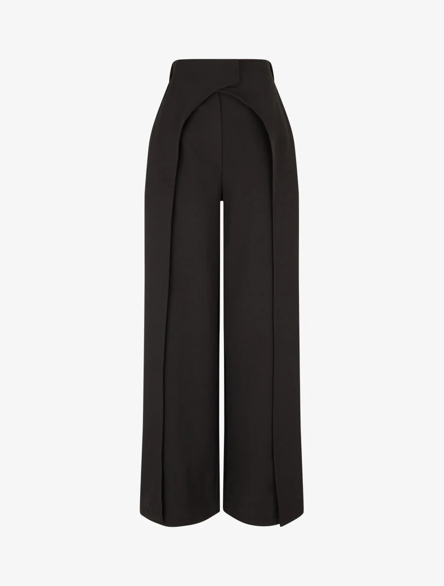 Pantalon à large pans superposés - Noir